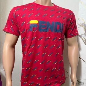 Fendi Red Graphic Men's T-Shirt size S